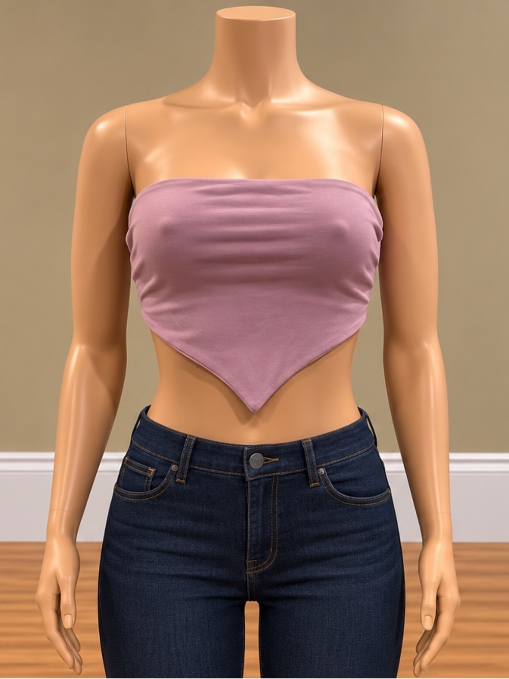 OOTDFash Orchid Strapless Bandana Scarf Top Backless Tie Back Y2K Small